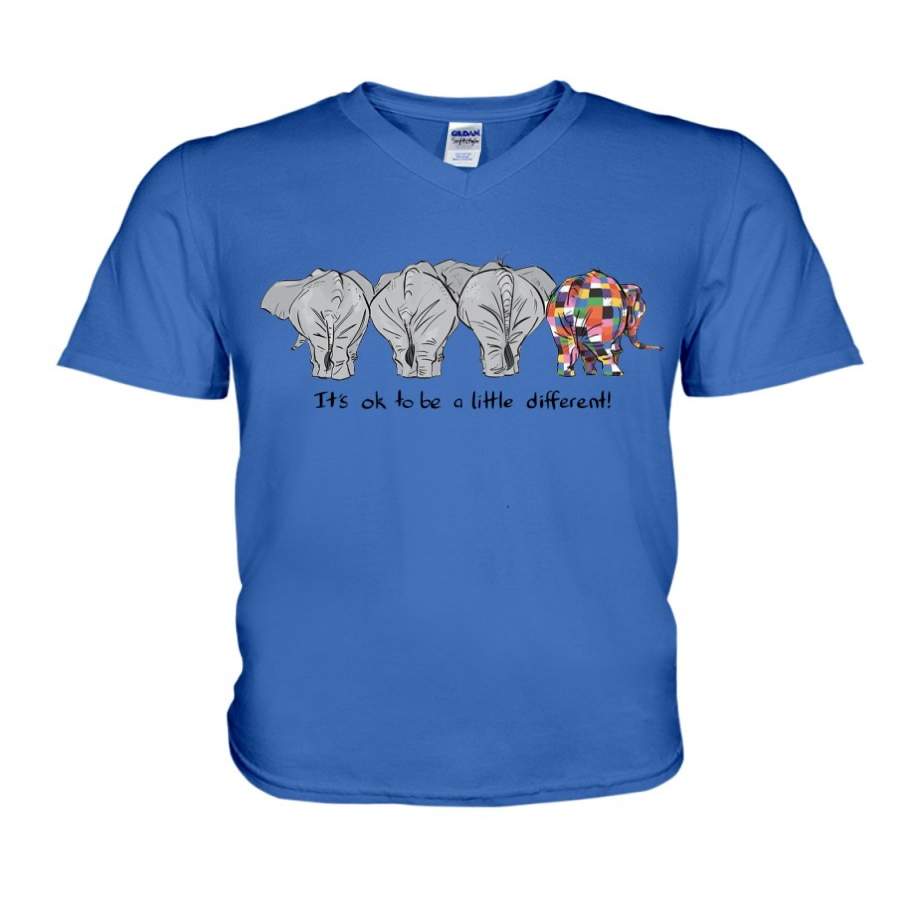 It’s Ok To Be Different For Elephant Lovers Guys V-Neck