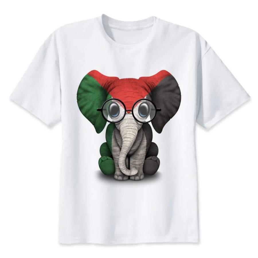 Baby Elephant T-Shirt men Summer fashion casual white print t shirt male comfortable boy top tees