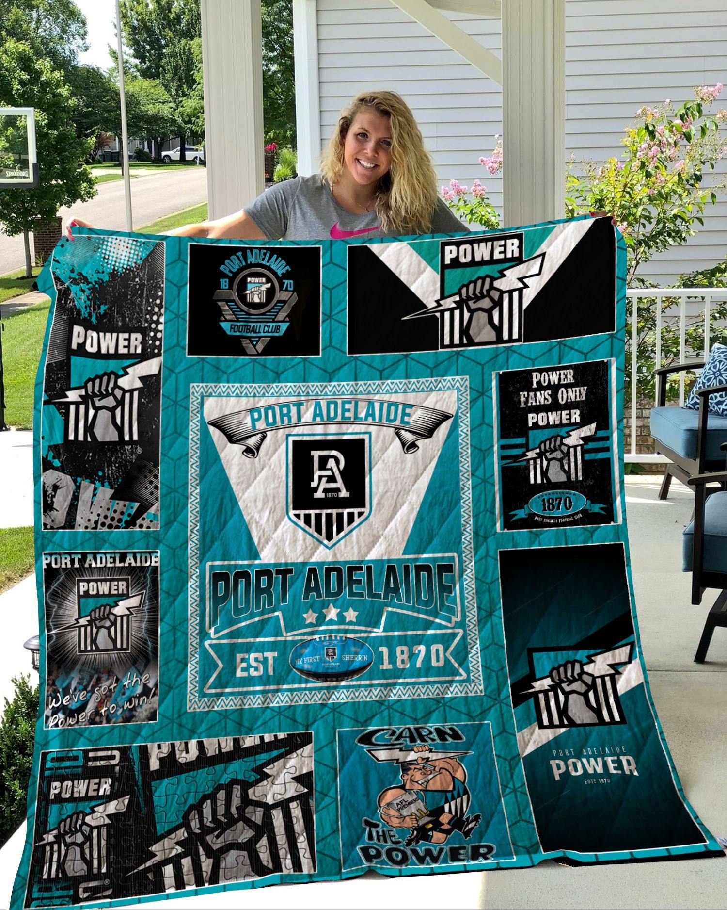 HOQT36 New Port Adelaide Football Quilt Blanket