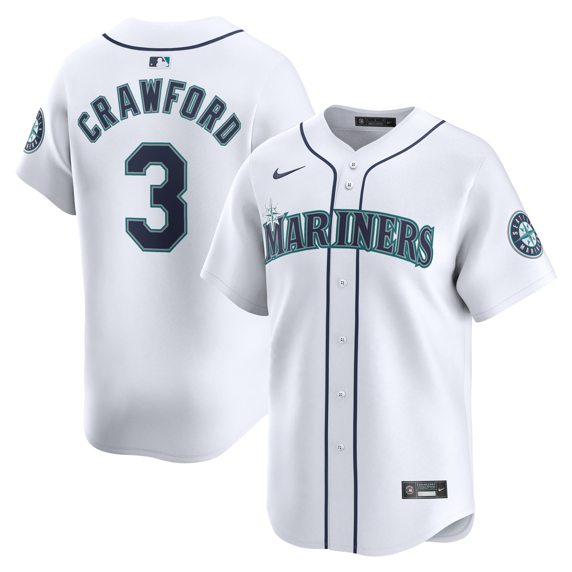 J.P. Crawford Seattle Mariners Home Limited Player Jersey – White