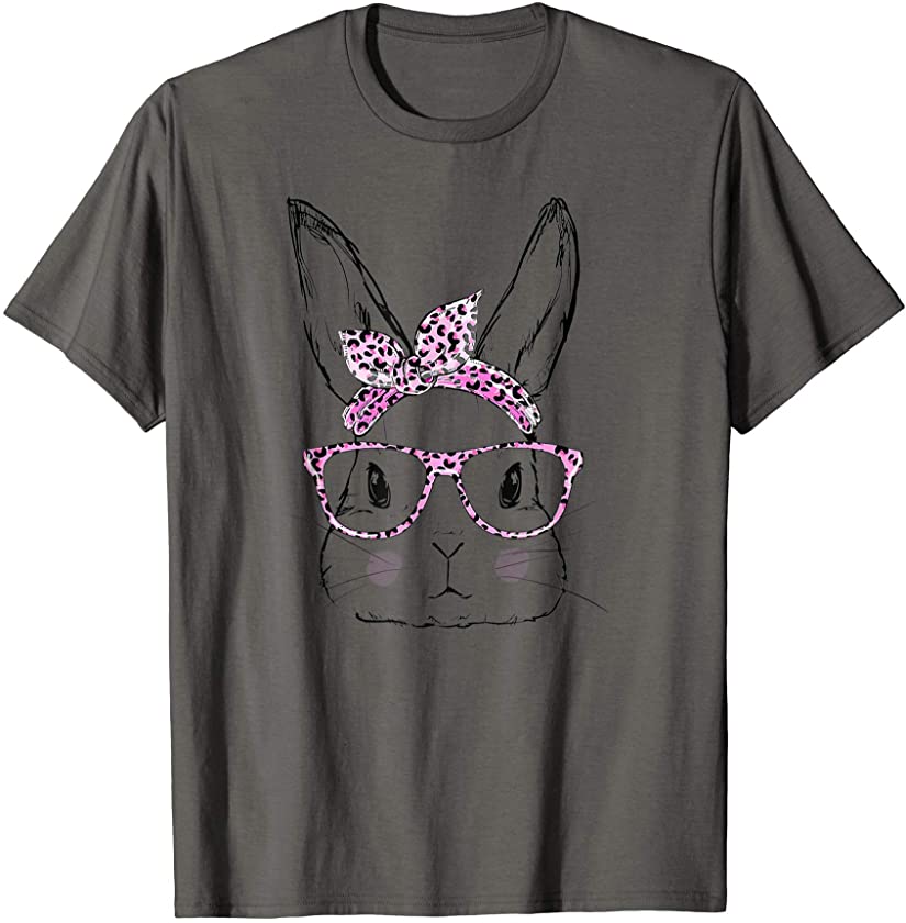 Cute Easter Bunny Face Leopard Badana Glass Easter Day Gift T-Shirt