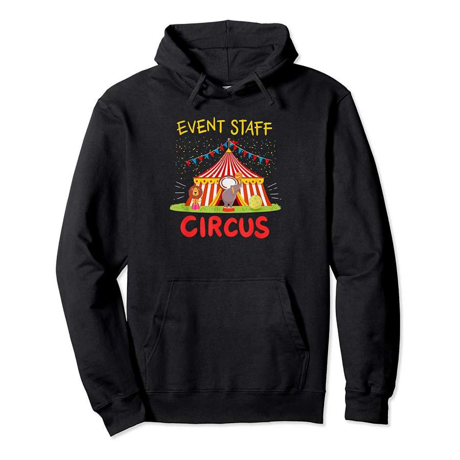 Event Staff Circus Tent Elephant and Lion TShirt Hoodie Premium Tee