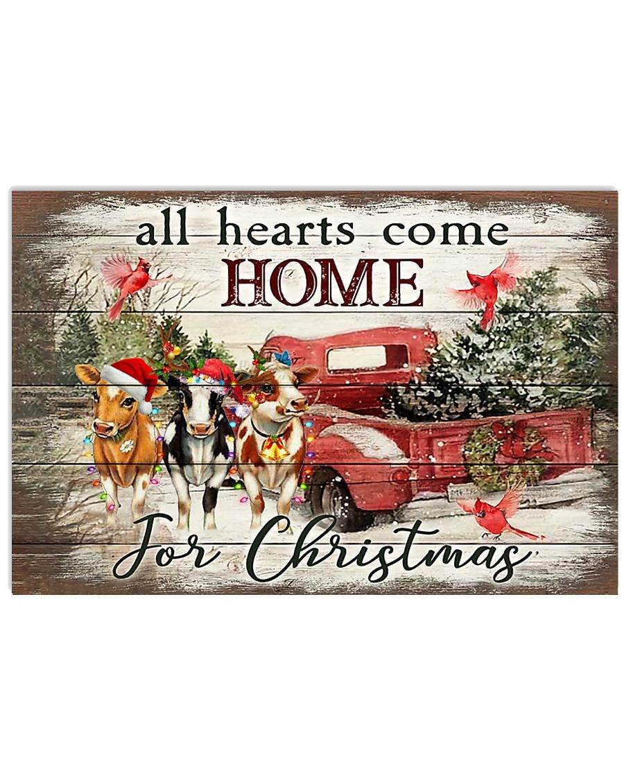 Cows – All Hearts Come Home For Christmas Poster And Canvas, Wall Decor, Wall Art, Canvas Instructure, Wall Art, Poster Store, Wall Decals, Canvas Wall Art