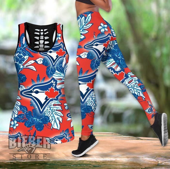 Womens Toronto Blue Jays Hawaii Tropical Tank Top And Leggings Set Ha68276