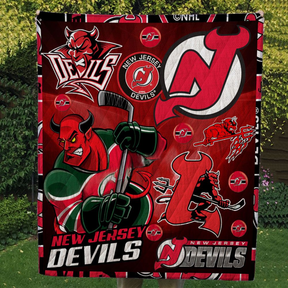 New Jersey Devils Quilt & Fleece Blanket – Gift For Christmas