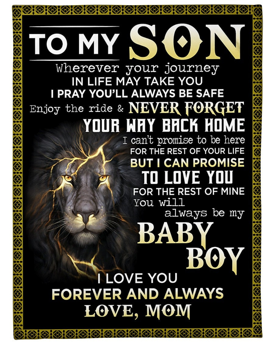 Personalized To My Son Love From Mom Forever And Always| Sherpa Woven Blankets| Gifts For Son|Christmas Gifts