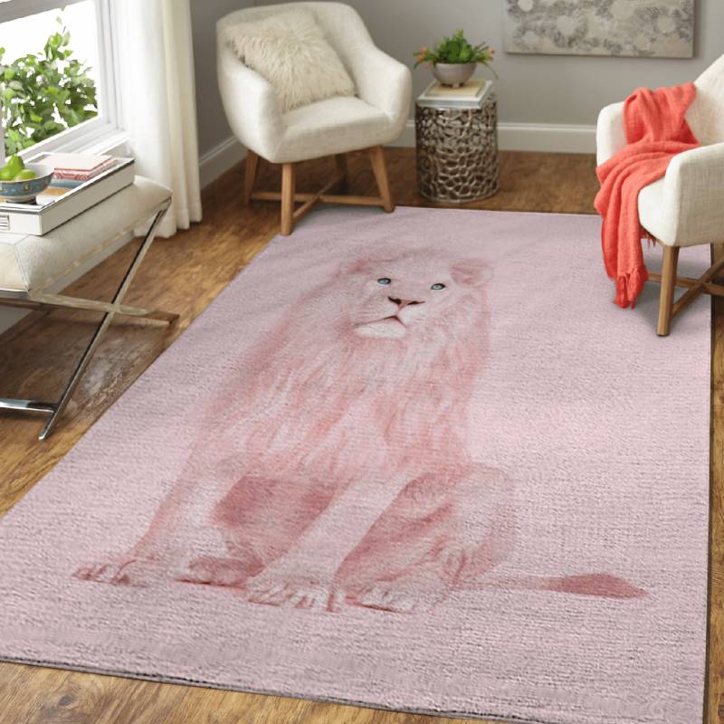 Pink Lion – Animals Area Rug Carpet