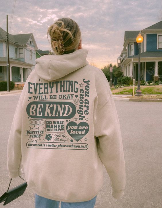 Everything Will Be Okay Hoodie Aesthetic Mental Health Retro Hoodie Self Growth Hoodie Positive Hoodie Therapy Hoodie Mental Illness Hoodie