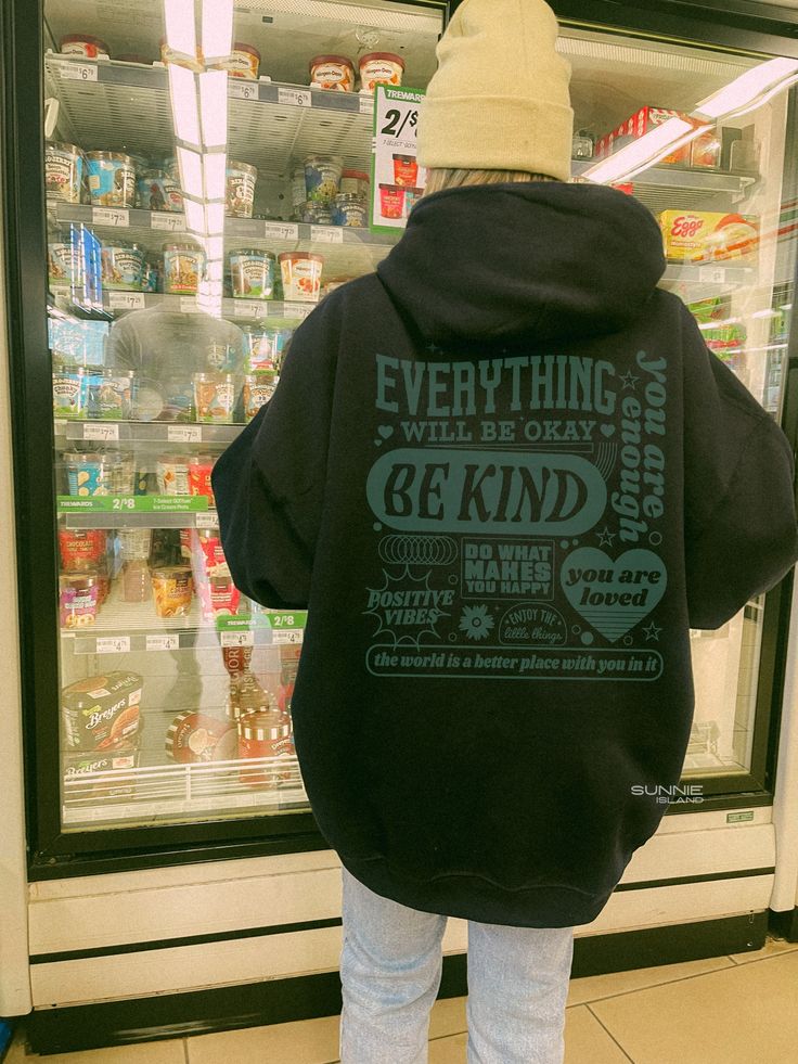 Everything Will Be Okay Hoodie Aesthetic Mental Health Retro Hoodie Self Growth Hoodie Positive Hoodie Therapy Hoodie Mental Illness Hoodie, Black