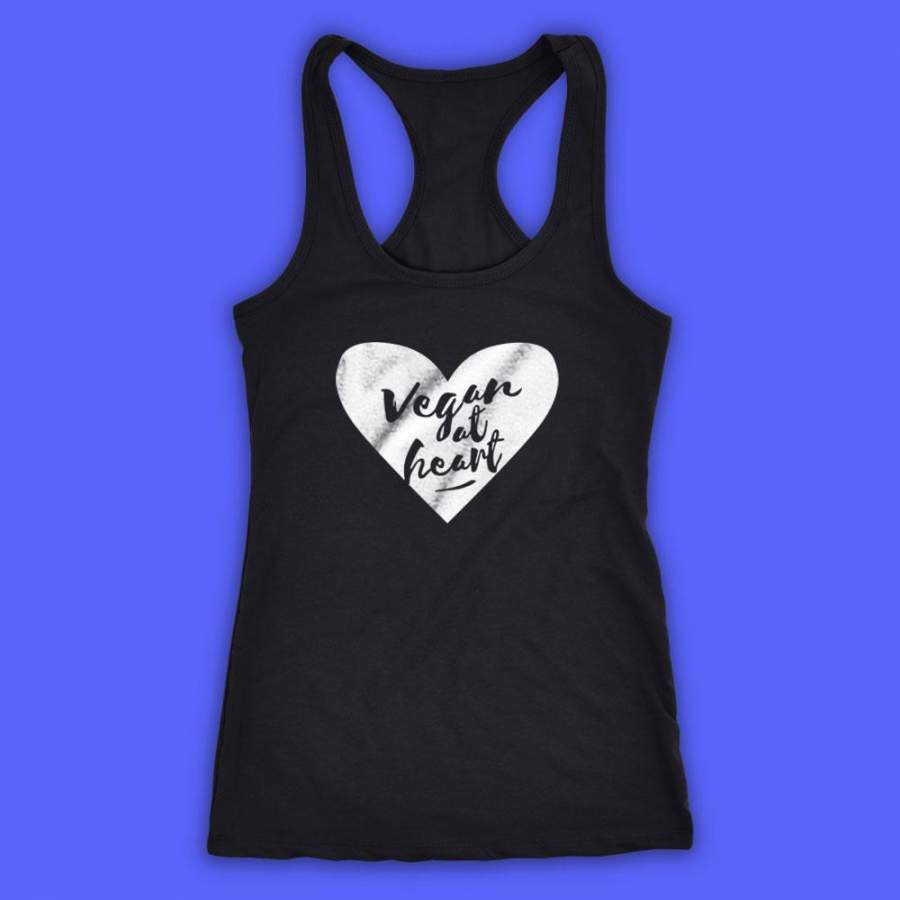 Vegan At Heart Animal Rights Plant Based Love Women’S Tank Top Racerback