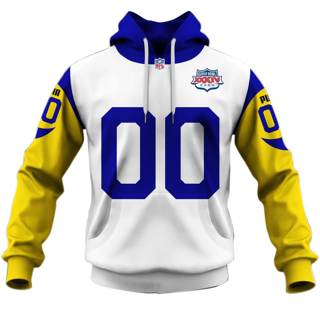 Personalized Los Angeles Rams 1999 Vintage Throwback Champion Jersey Personalize Hoodie