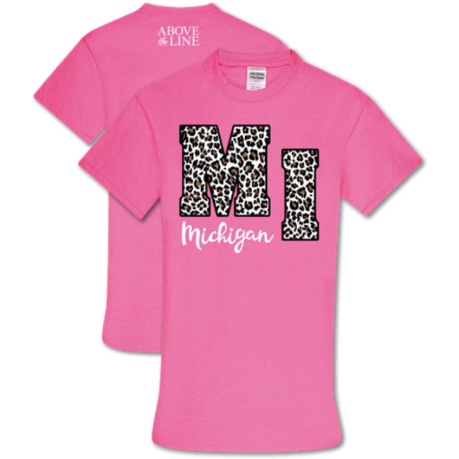 Couture Above The Line Soft Collection Leopard Michigan T-Shirt