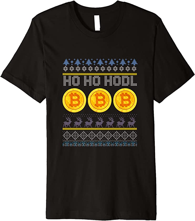 Ugly Christmas X-Mas Bitcoin Cryptocurrency Deer New Year Premium T-Shirt