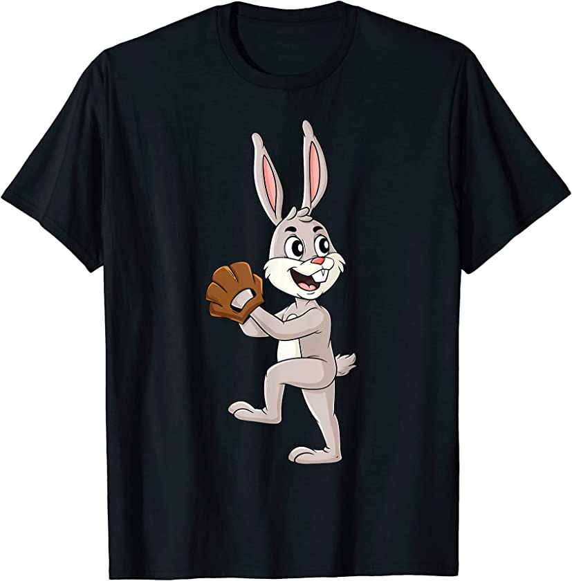 Baseball Easter Day Rabbit Pitcher Boys Girls Kids T-Shirt