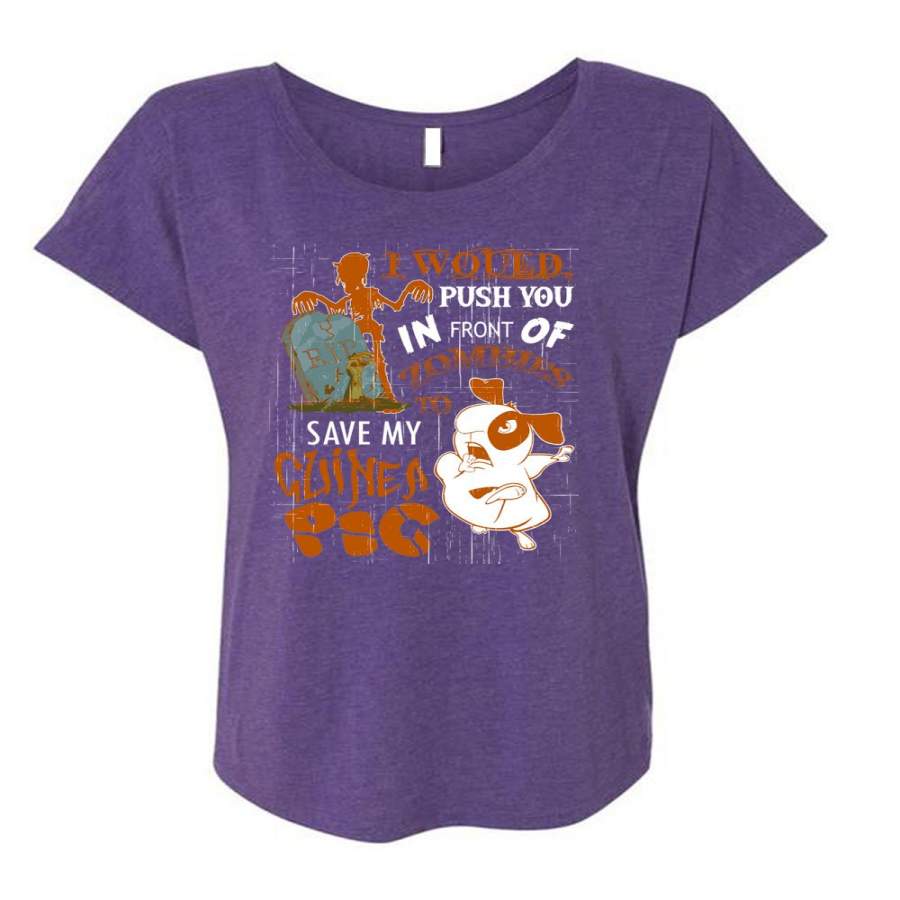 Zombies To Save My Guinea Pig T Shirt, My Favorite T Shirt, Cool Shirt (Ladies’ Triblend Dolman Sleeve)