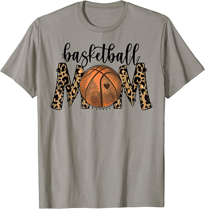 Basketball Mom Leopard Funny Sports Players Mother’s Day T-Shirt