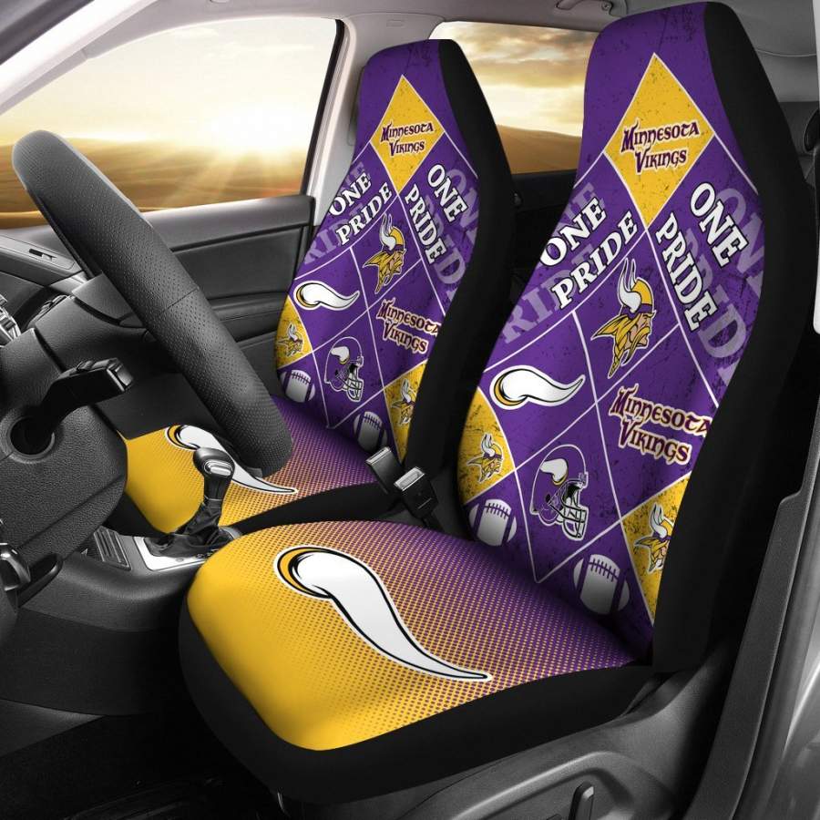 Colorful Pride Flag Minnesota Vikings Car Seat Covers