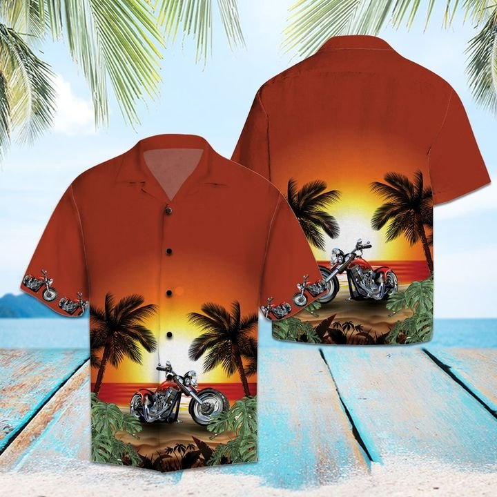 Motorcycles Sunset Beach Hawaii Shirt Ha3924