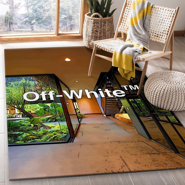Off White Poster Area Rug Fashion Brand Rug Home Decor Floor Decor