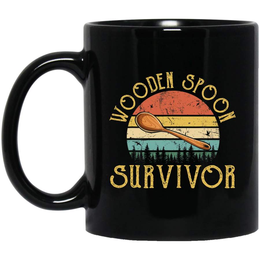 Funny Wooden Spoon Survivor Vintage Retro 11 oz Mug