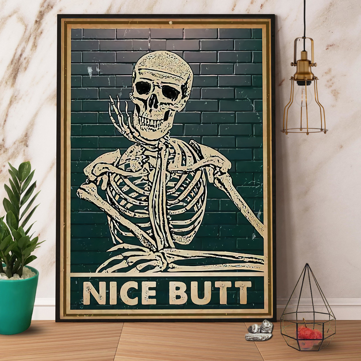 Halloween Skeleton Nice Butt Poster No Frame Matte Canvas, Wall Decor Visual Art