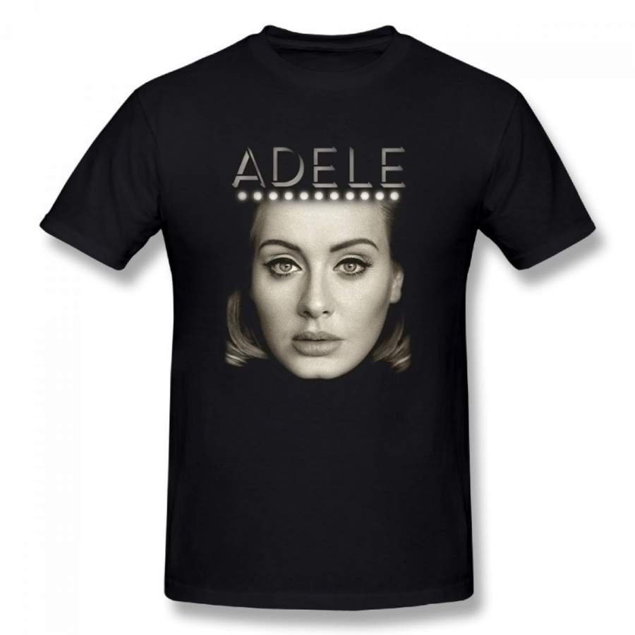 Gray Adele Adkins Portrait Love World Tour Summer Basic Casual Short Cotton T-Shirt