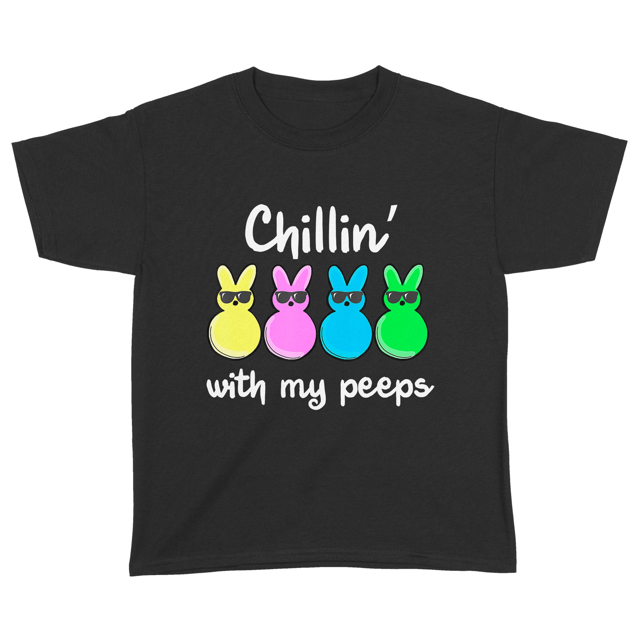 Chillin  With My Peeps Easter Day Funny Bunny Gift – Standard Youth T-shirt