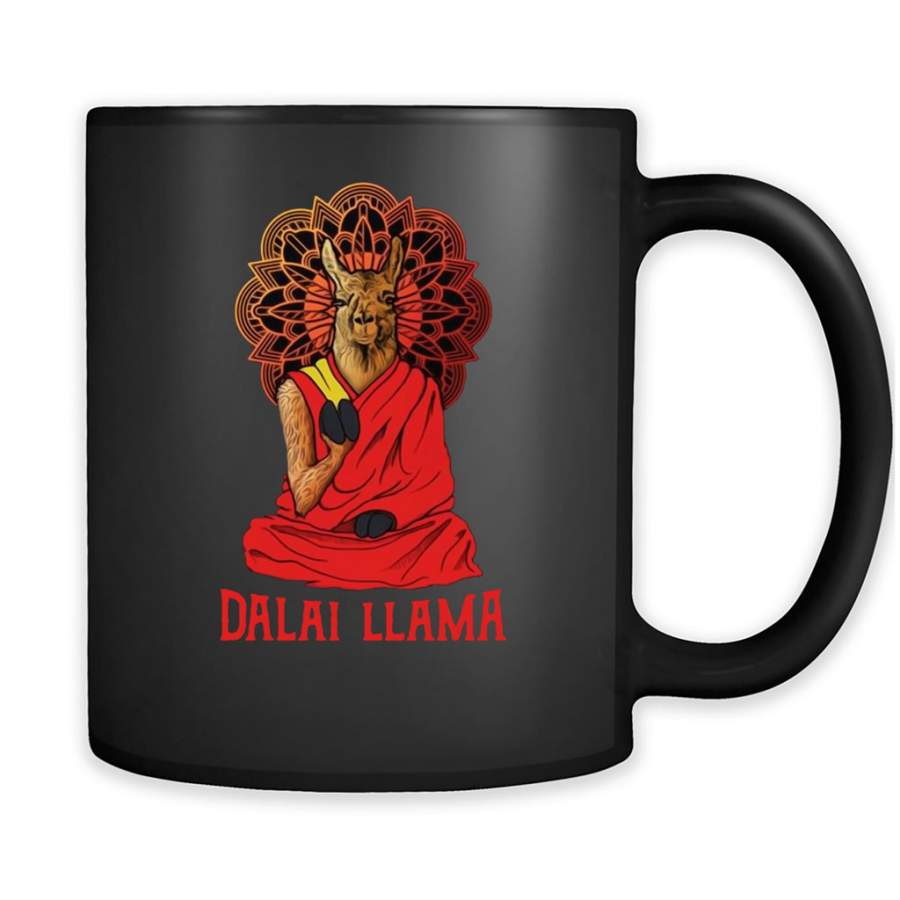 Dalai LLama Yoga Sunset Design Classic Vintage Retro – Full-Wrap Coffee Black Mug