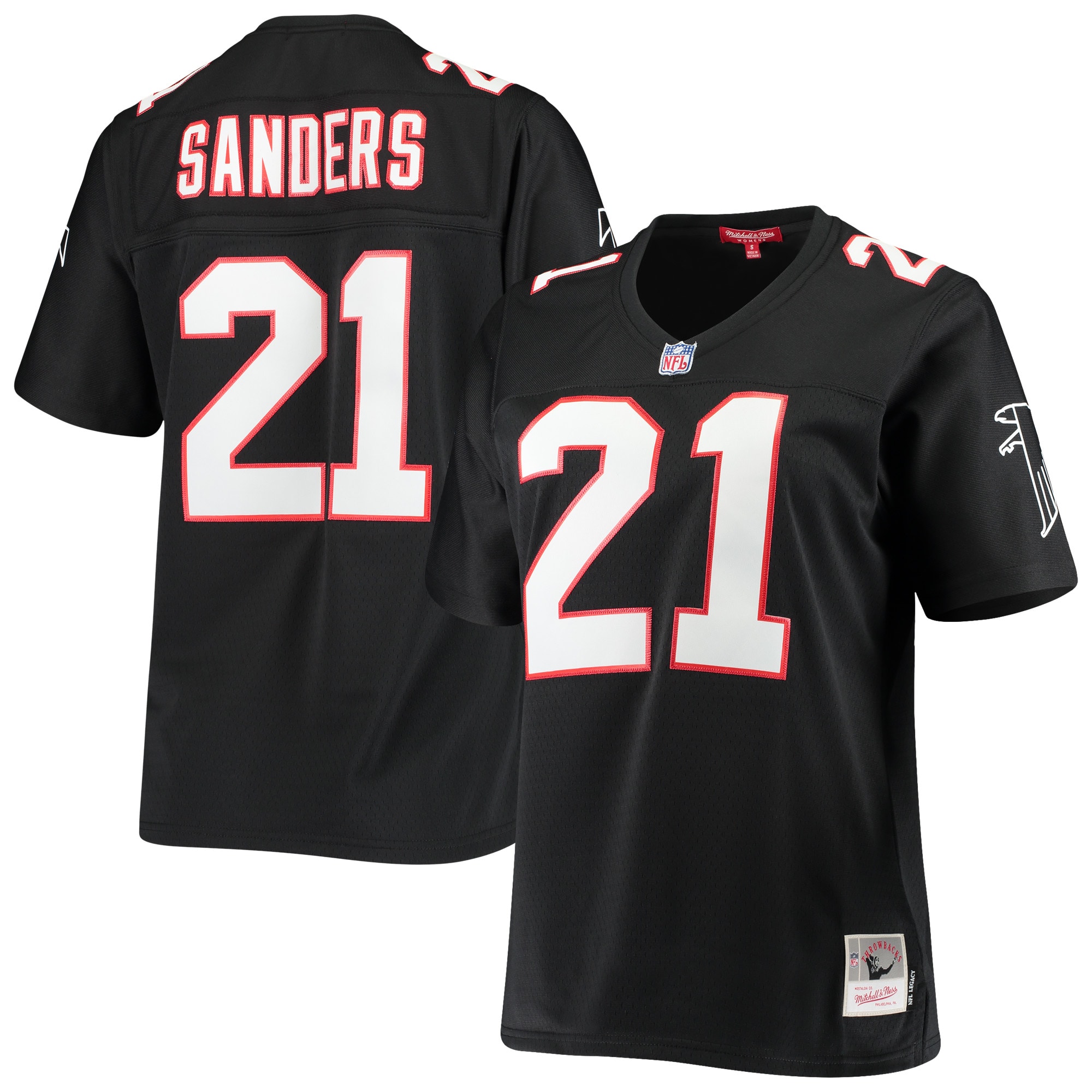 Women’s Atlanta Falcons Deion Sanders Mitchell & Ness Black Legacy Team Jersey