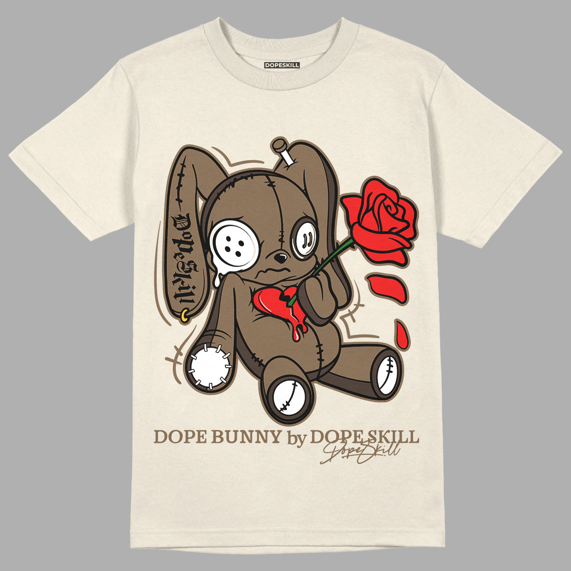 Jordan 1 Low Og “Reverse Mocha” Dopeskill Sail T-Shirt Dope Bunny Graphic