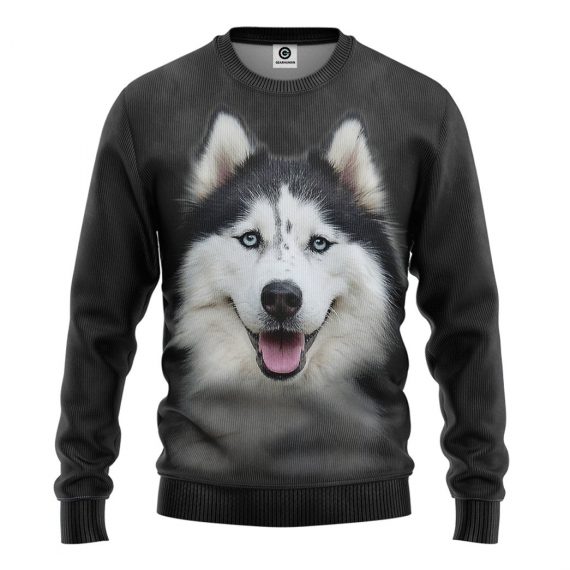 3D Husky Dog All Over Print Unisex Sweatshirt For Dog Lovers