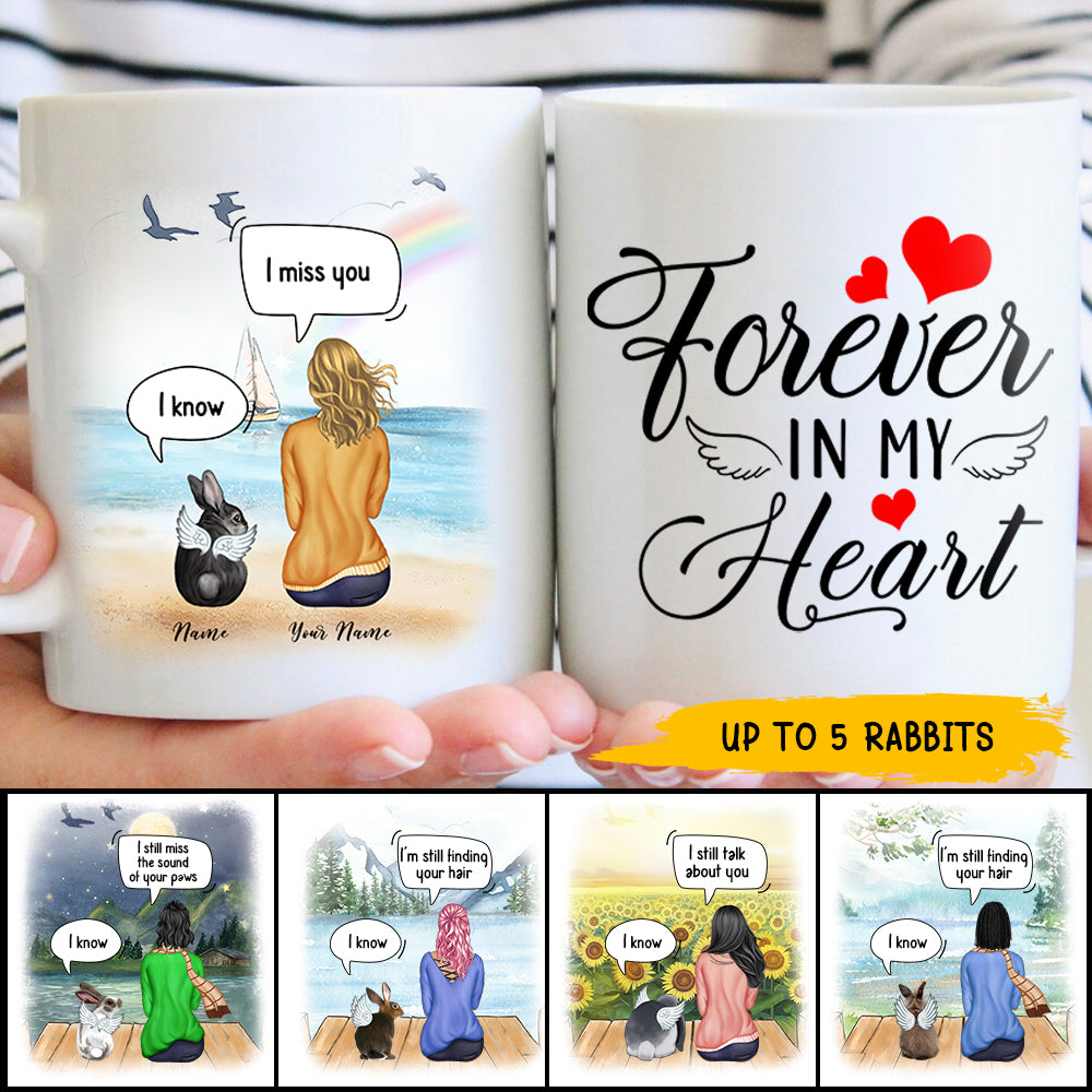 89Customized Forever In My Heart Bunny Lovers Personalized Mug