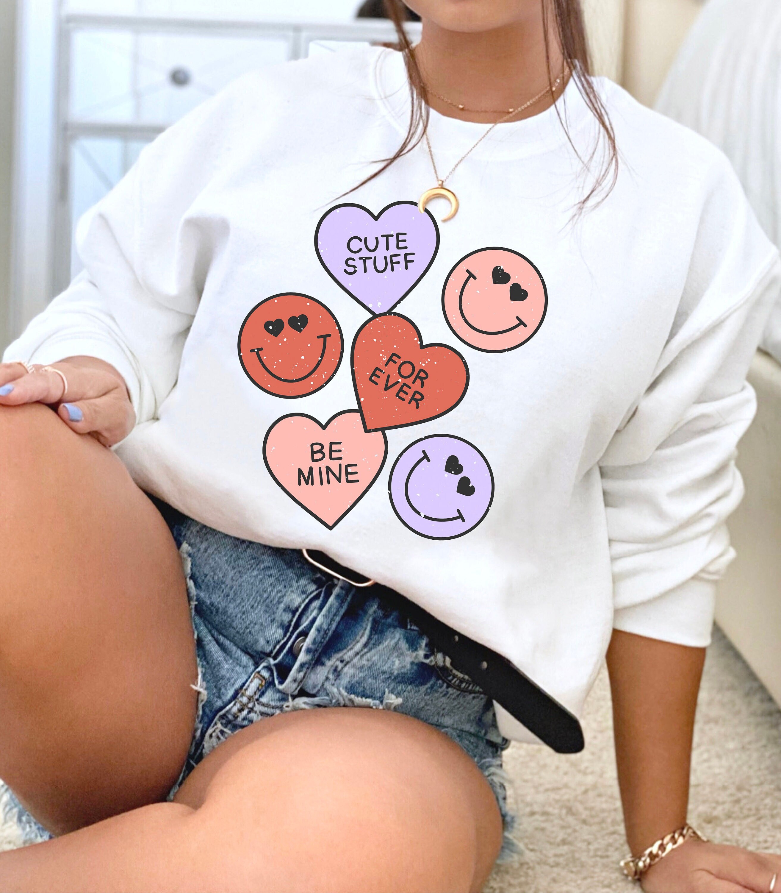 Valentine’s Day Sweatshirt – Candy Sweatshirt – Heart Valentines Shirt – Valentine Sweathirt – VDay Sweatshirt – Cute Valentines Shirt