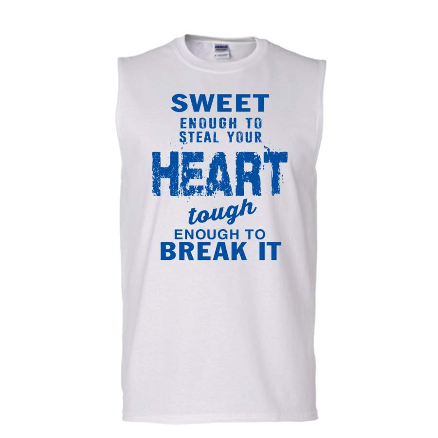 Sweet Enough To Steal Your Heart T Shirt, Couple T Shirt, Awesome t-shirts (Men’s Cotton Sleeveless)