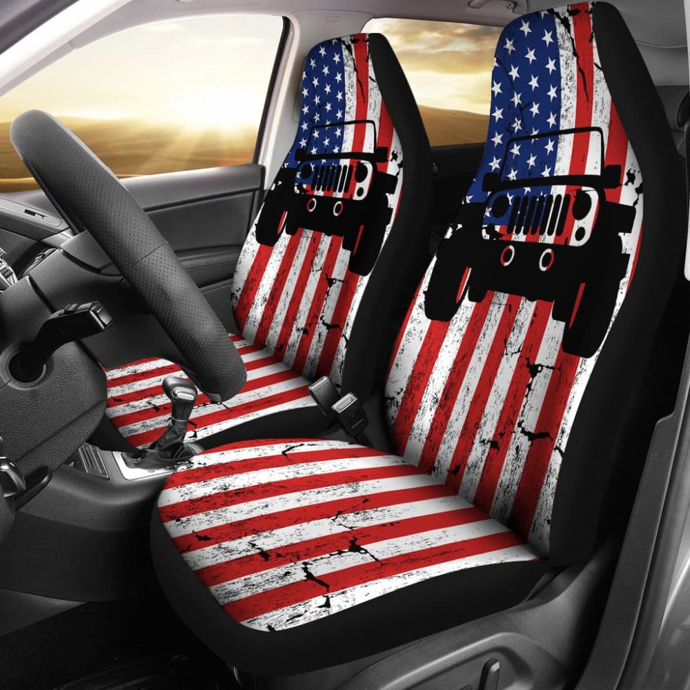 Jeep Car Seat Covers American Flag Style 210507