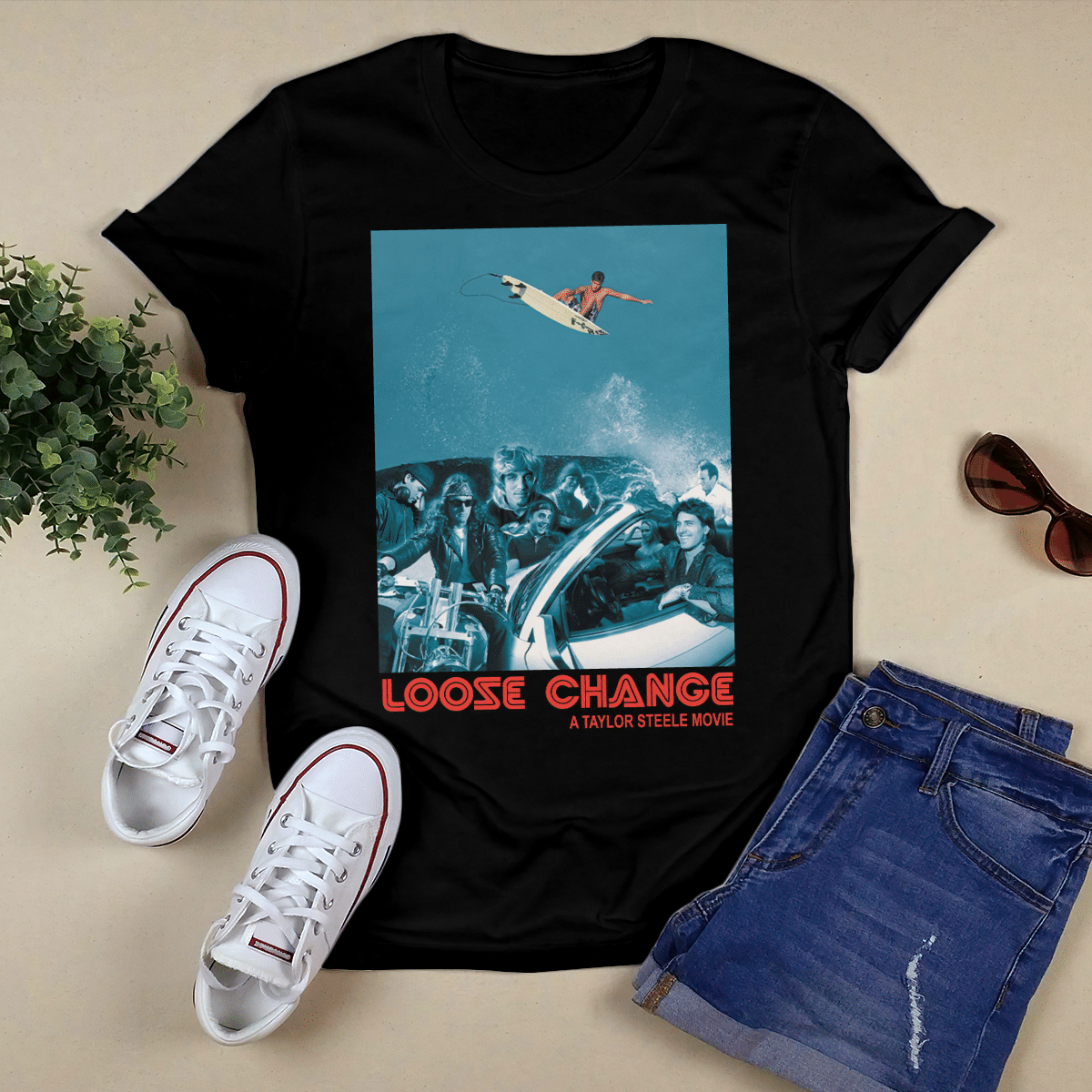 1999 LOOSE CHANGE a Taylor Steele Movie Vintage The Worlds Best Surfers But What If They Didn’t Surf Cult 90s Surfing Film Promo T-Shirt