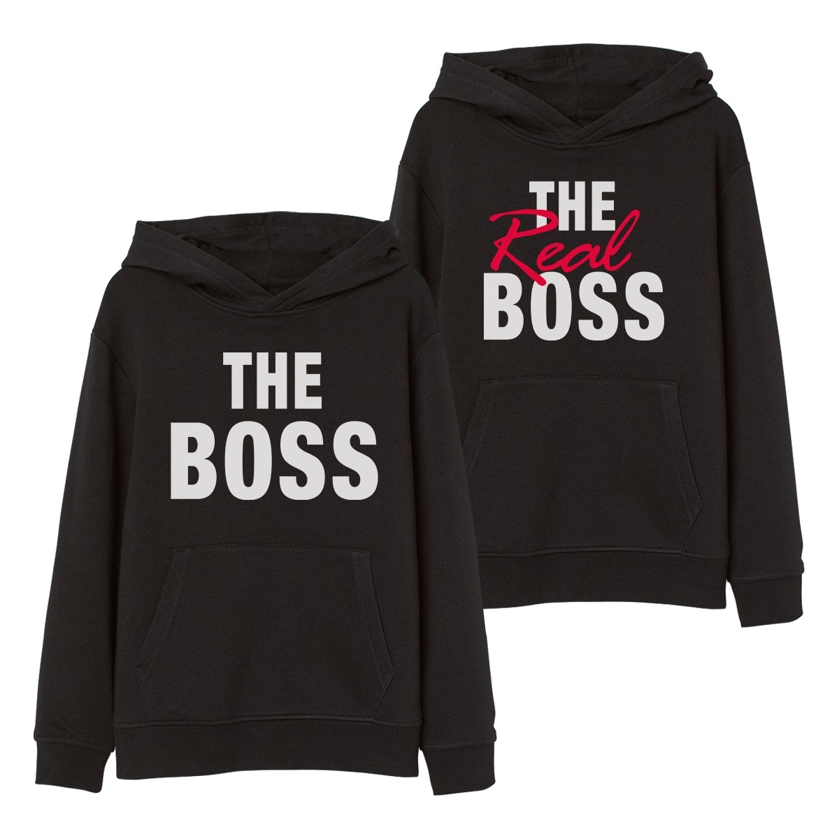 The Boss The Real Boss Hoodie, Couple Hoodie, Matching Couple Hoodie, Husband Wife Hoodie, Unisex Hoodie