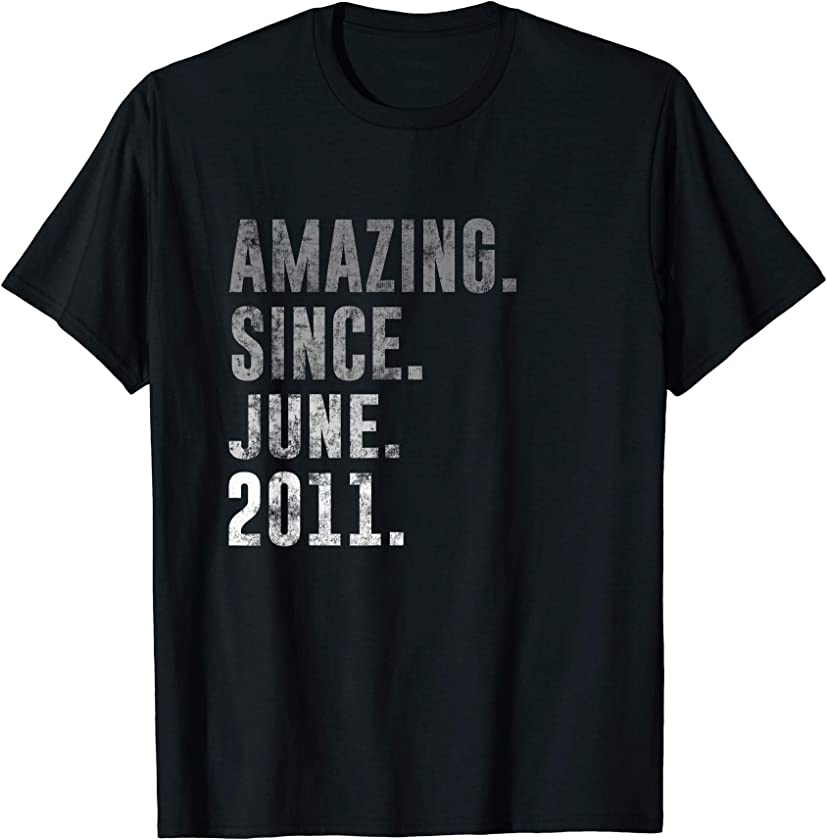 2011 10 Amazing Since June 2011 10th Birthday Retro Vintage T-Shirt