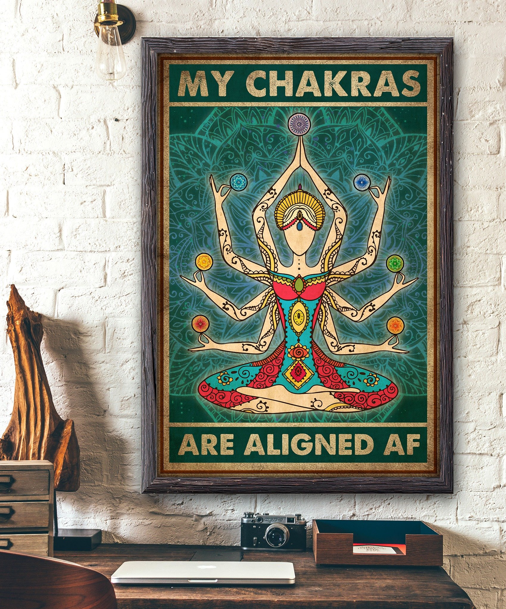 Yoga My Chakras Are Aligned Af Poster Canvas Gift for Friend Birthday Gift Warm Home Decor Wall Art Visual Art