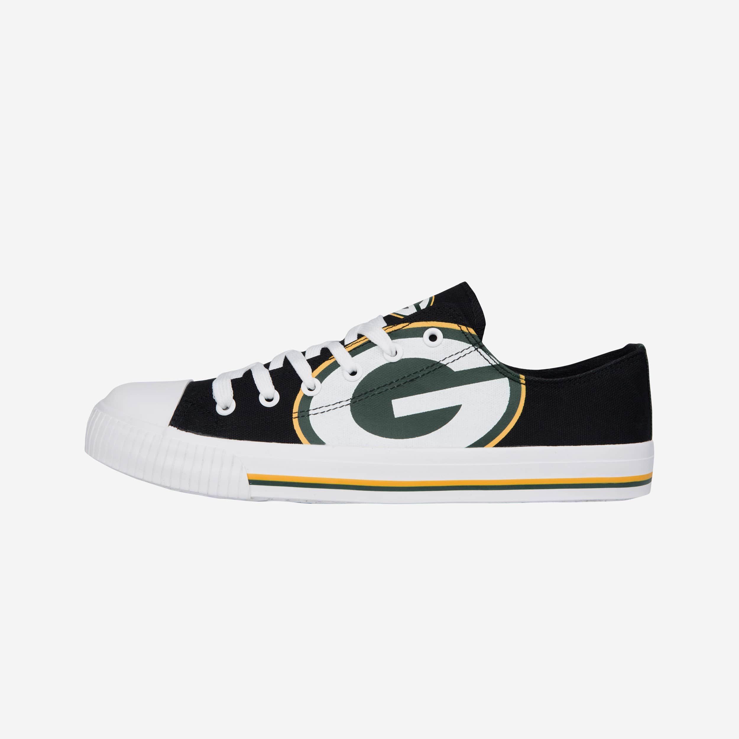 Green Bay Packers Mens Low Top Big Logo Canvas Shoe