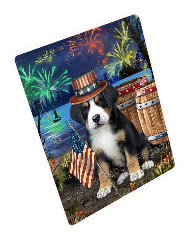 4Th Of July Independence Day Fireworks Greater Swiss Mountain Dog At The Lake Blanket Blnkt76575