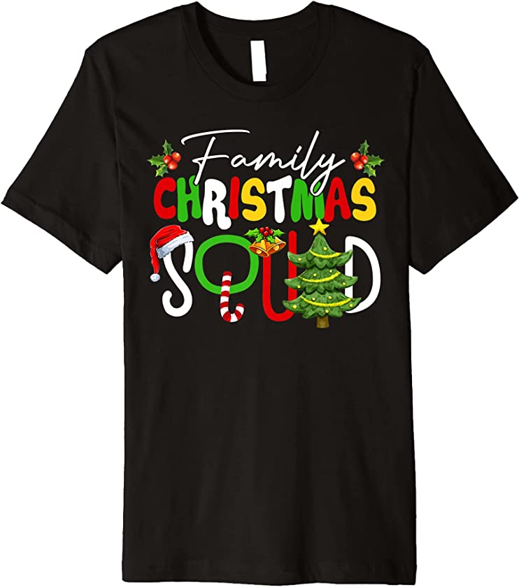 Santa Family Christmas Squad Candy Cane Xmas Tree Pajama Premium T-Shirt