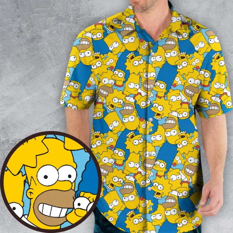 Head Toss The Simpson Characters Hawaiian Shirt