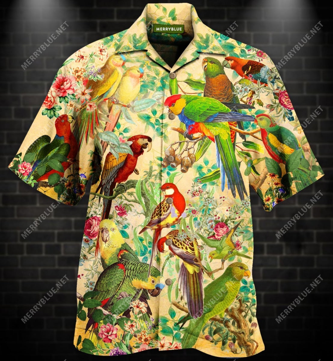 Vintage Parrot Unisex Hawaiian Shirt