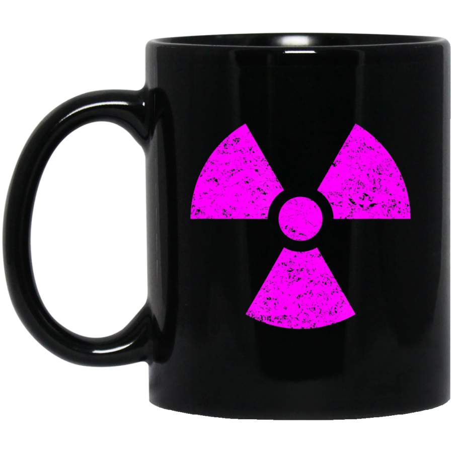 Vintage Magenta Radiation Hazard Symbol Radioactive Sign Coffee Mug