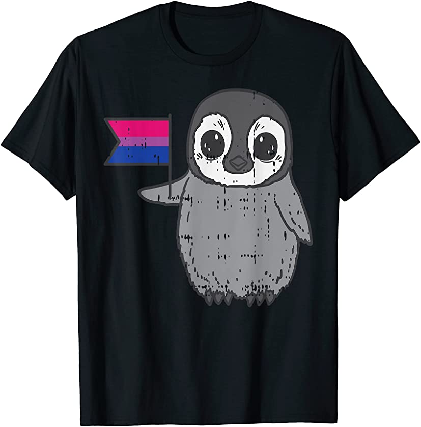 Penguin Bisexual Pride Flag Cute Bi LGBTQ Animal Lover Gift T-Shirt