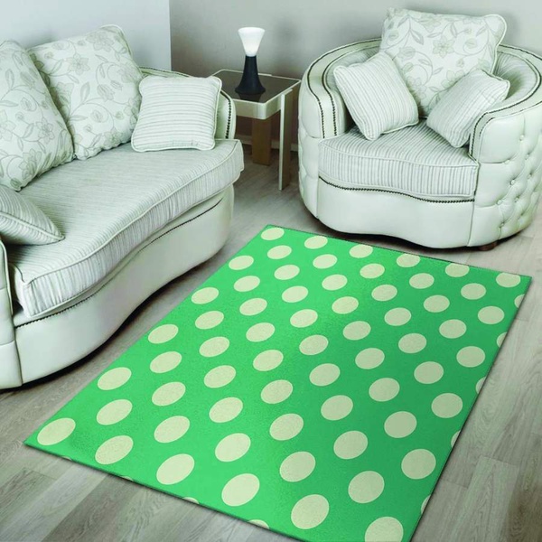 Teal Polka Dot Area Rug