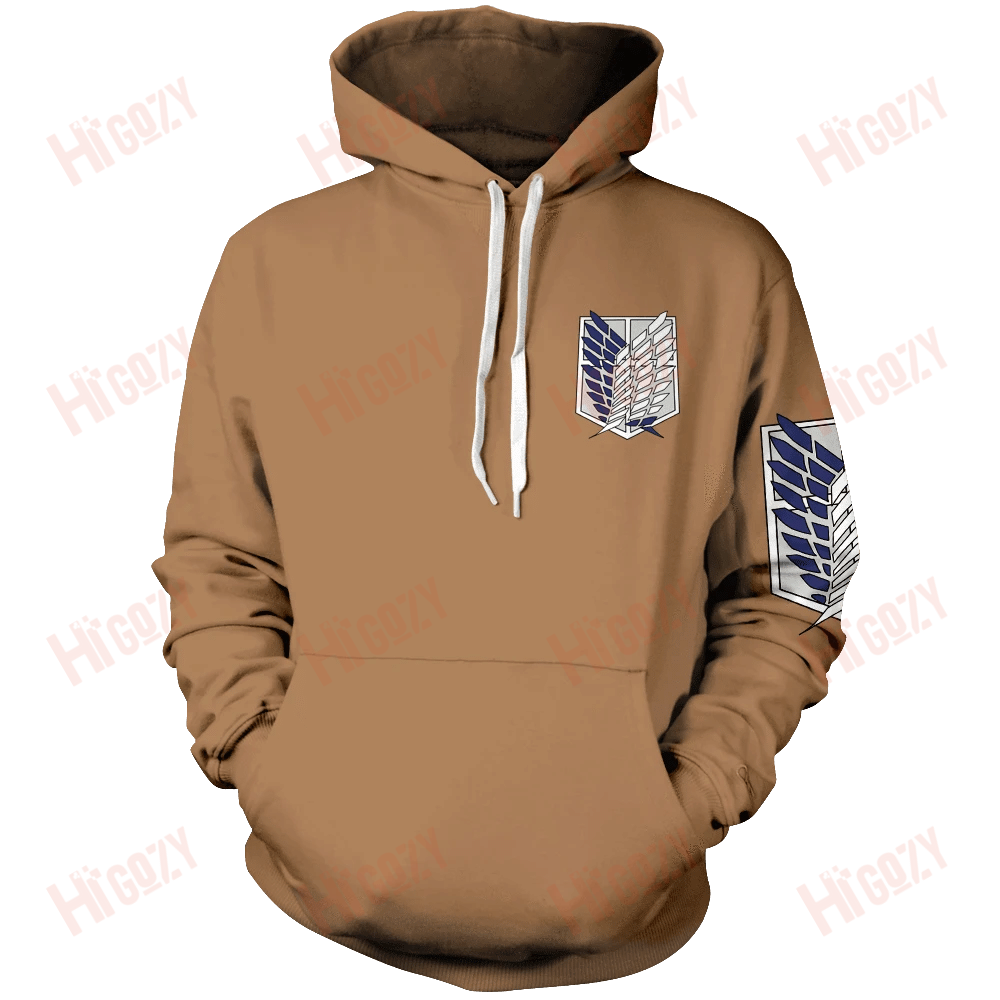 Survey Corps Unisex Pullover Hoodie, Attack On Titan Full 3D Clothing, Jaeger Eren 3D Hoodie – Tac91