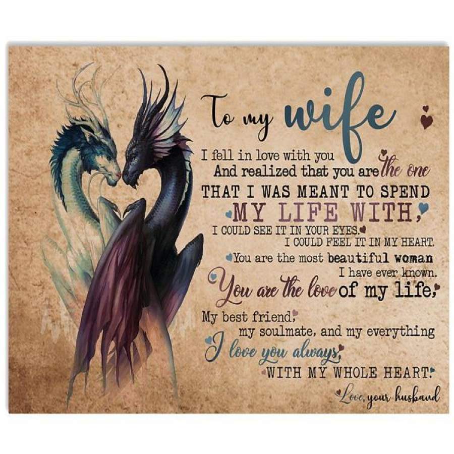 TO MY WIFE-WITH MY WHOLE HEART Horizontal Poster