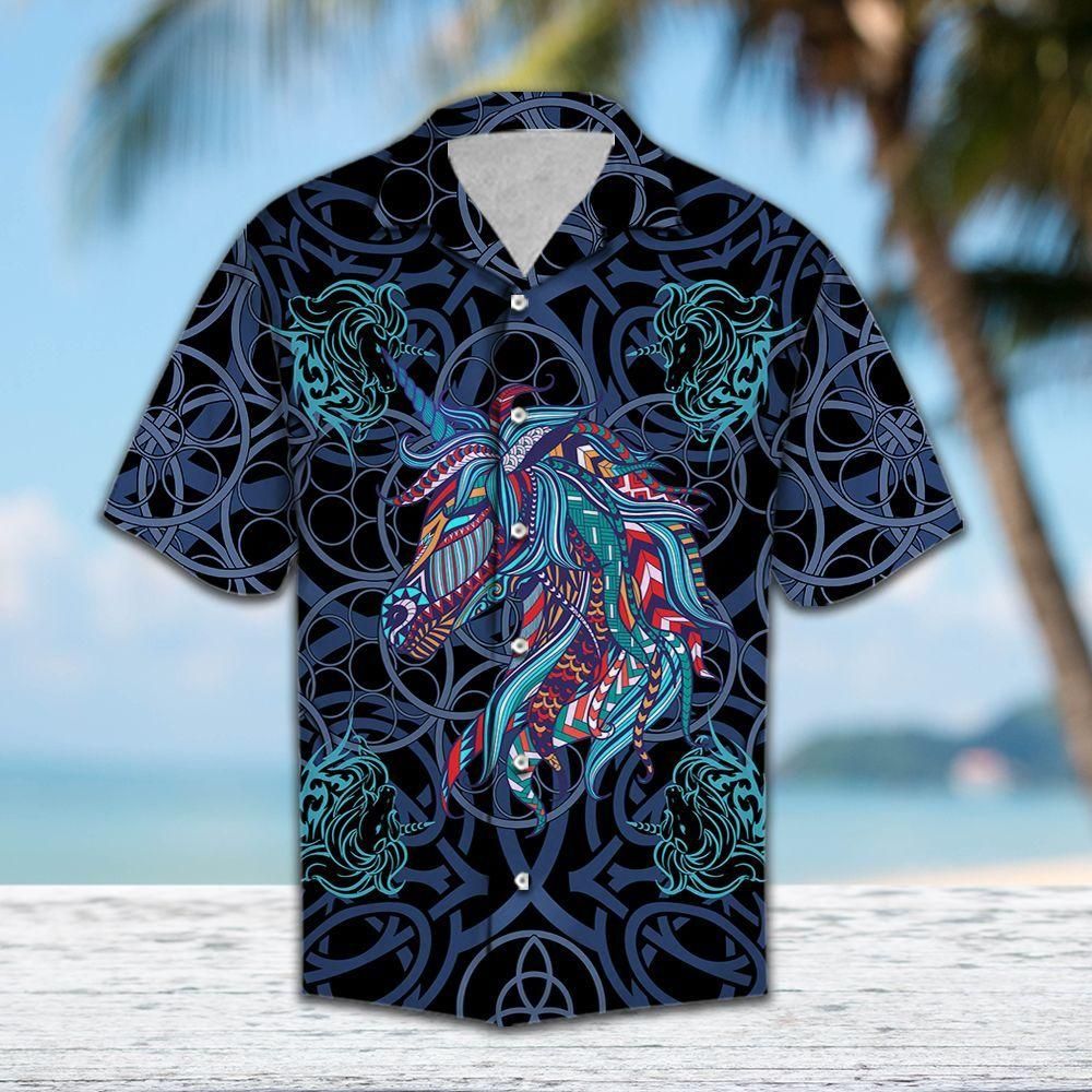 Unicorn Aloha Hawaiian Shirt Colorful Short Sleeve Summer Beach Casual Shirt For Men And Women